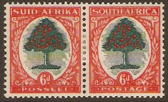 South Africa 1933 6d Green and red-orange. SG61d.