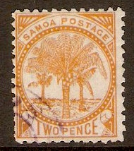 Samoa 1886 2d Dull orange. SG43