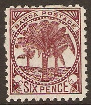 Samoa 1886 6d Brown-purple. SG62a.