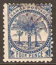 Samoa 1886 4d Blue. SG45.