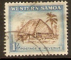 Samoa 1952 1s Sepia and blue. SG226.