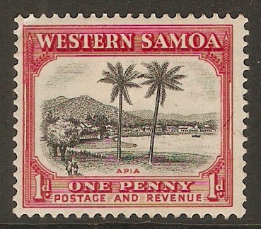 Samoa 1935 1d Black and carmine. SG181.