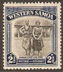 Samoa 1935 2d Black and blue. SG183.