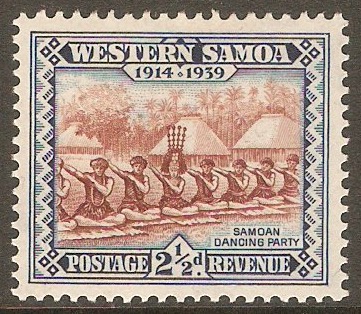 Samoa 1939 2d Red-brown and blue. SG197.