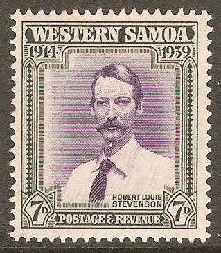 Samoa 1939 7d Violet and slate-green. SG198.