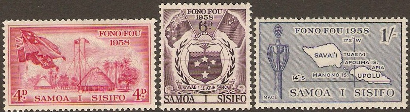 Samoa 1958 Parliament Inauguration Set. SG236-238.
