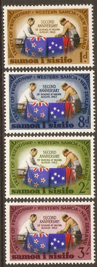 Samoa 1964 Treaty Anniversary Stamps Set. SG253-SG256.