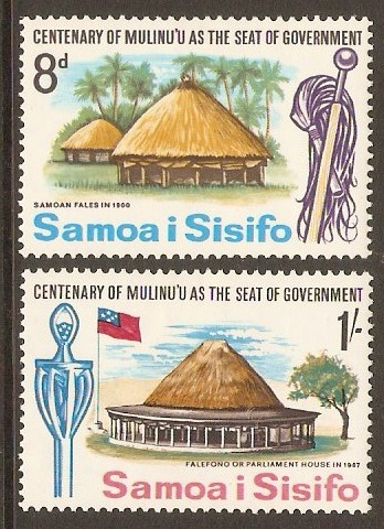 Samoa 1967 Mulinu'u Anniversary Stamps Set. SG278-SG279.