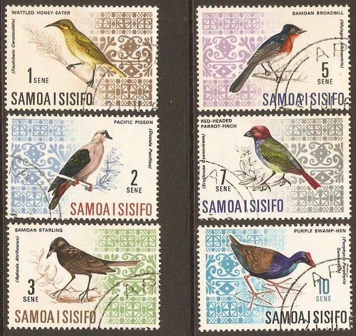 Samoa 1967 Birds Low Value Stamps Set. SG280-SG285.