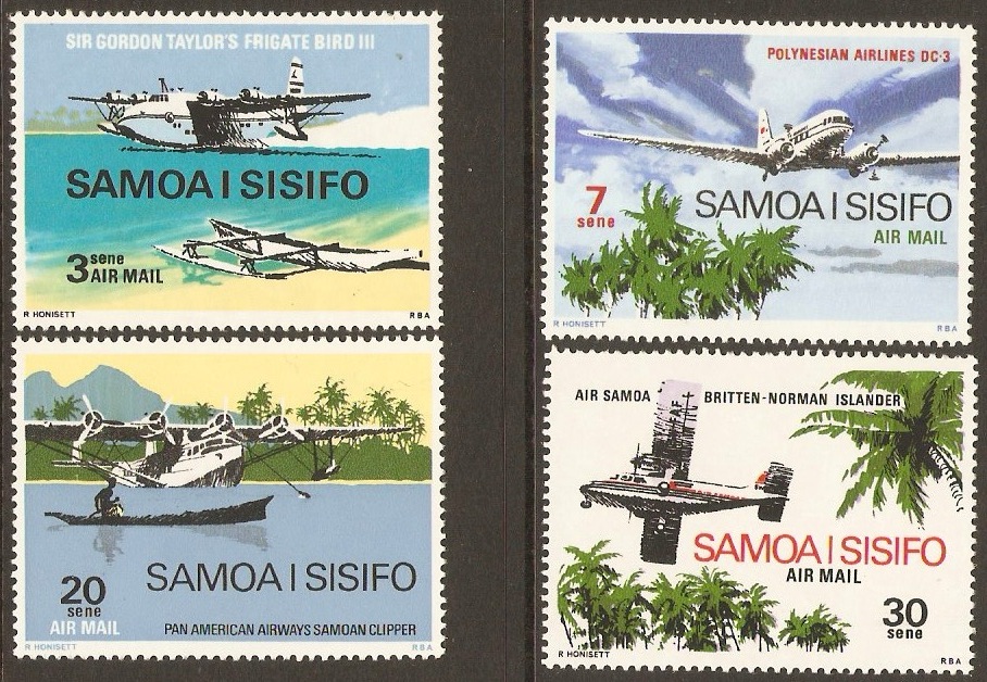 Samoa 1970 Airmail Aircraft Stamps Set. SG345-SG348.