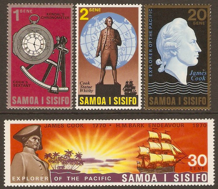 Samoa 1970 Cook's Exploration Stamps Set. SG349-SG352.