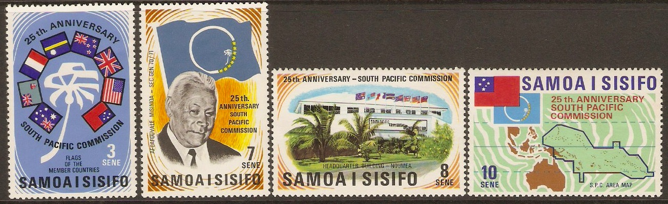 Samoa 1972 Commission Anniversary Stamps Set. SG382-SG385.