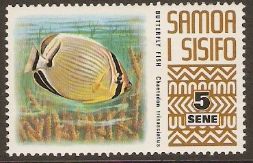 Samoa 1972 5s Fish Stamp. SG394.