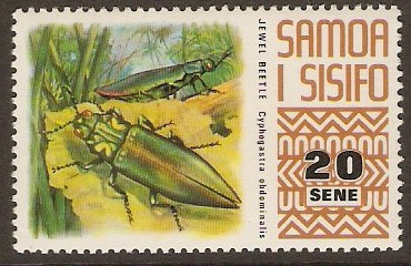 Samoa 1972 20s Beetle Stamp. SG397.