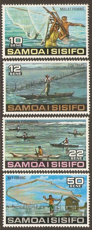 Samoa 1976 Fishing Stamps Set. SG465-SG468.