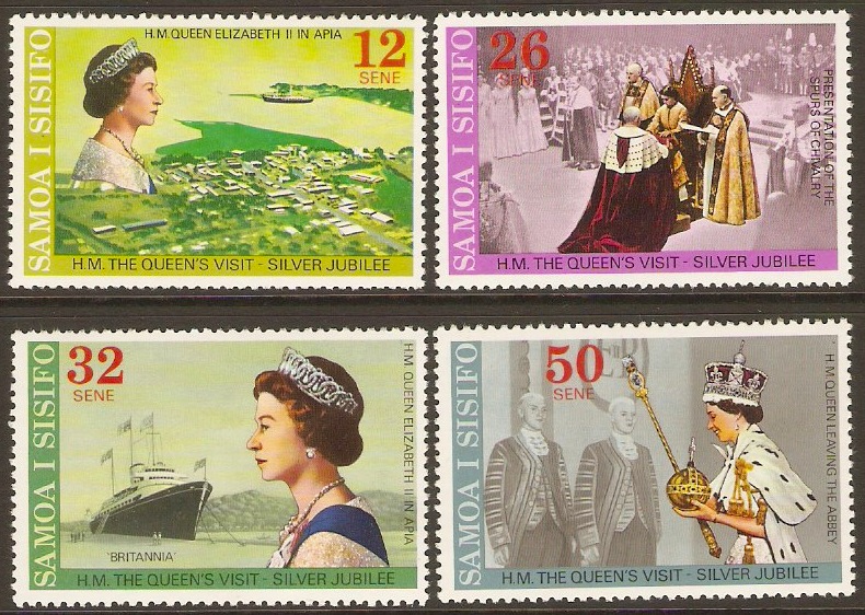 Samoa 1977 Jubilee and Royal Visit Stamps Set. SG479-SG482.