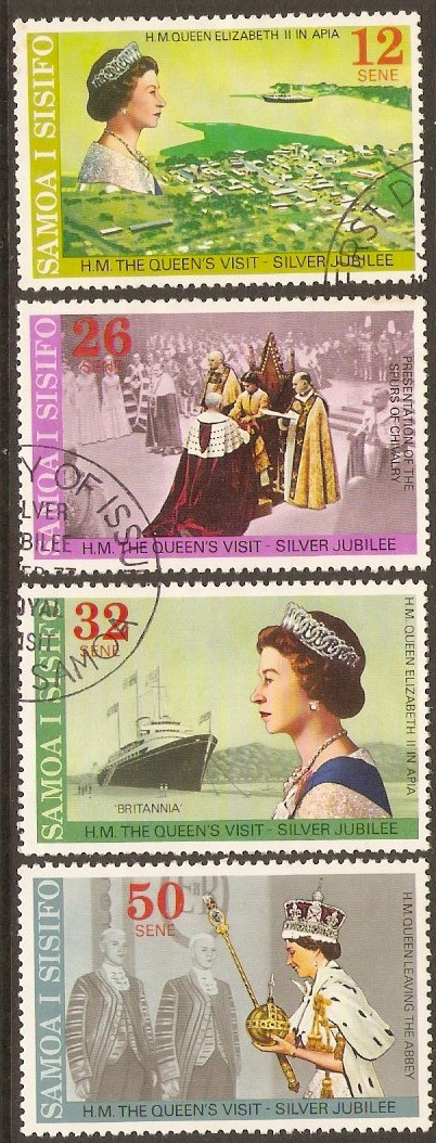 Samoa 1977 Jubilee and Royal Visit Stamps Set. SG479-SG482.