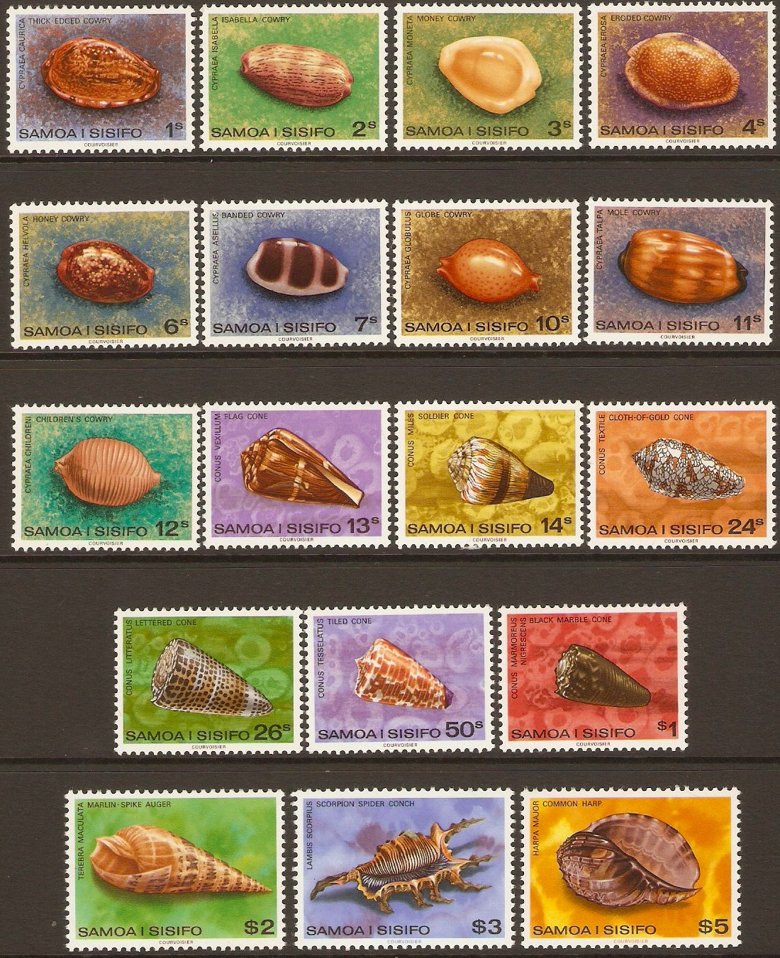 Samoa 1978 Sea Shells Stamps Sheet. SG516-SG530c.