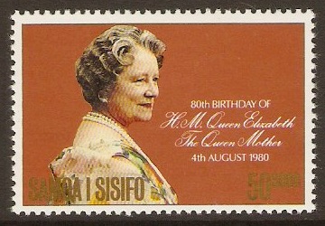 Samoa 1980 50s Queen Mother Stamp. SG572.