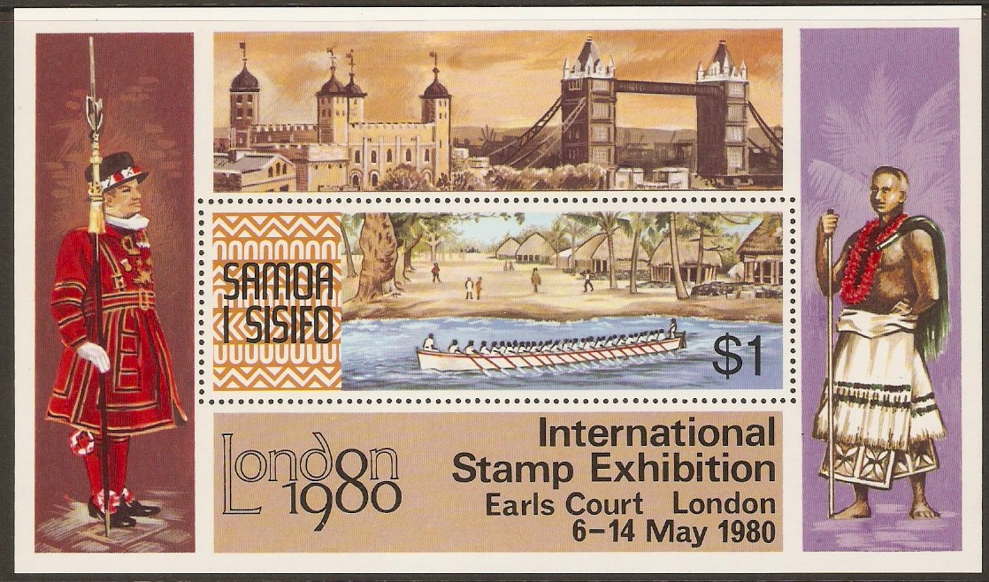 Samoa 1980 Stamp Exhibition Stamps Sheet. SGMS571.