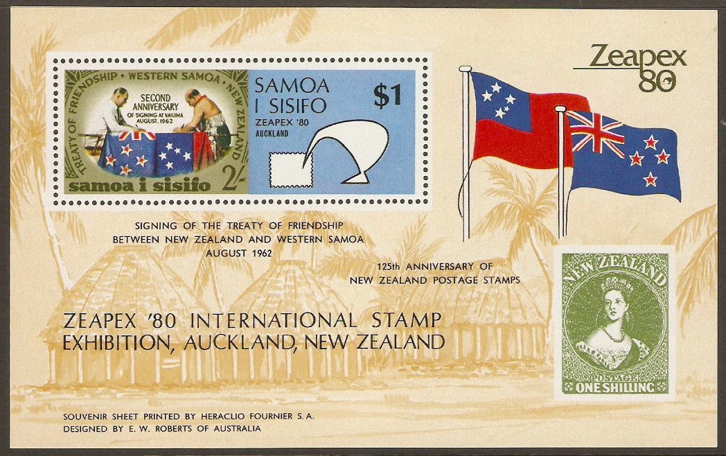 Samoa 1980 Stamp Exhibition Stamps Sheet. SGMS573.