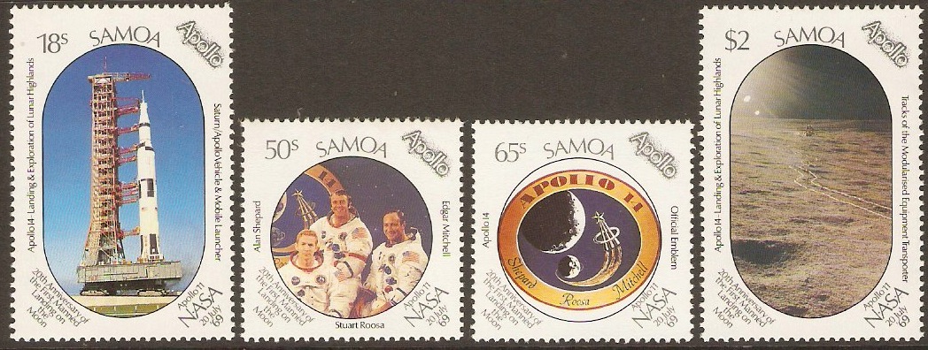Samoa 1989 Moon Landing Anniversary Set. SG830-SG833.