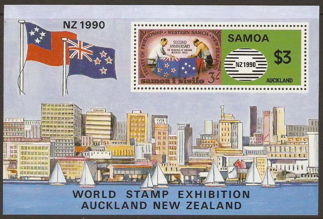 Samoa 1990 Stamp Exhibition Sheet. SGMS851.