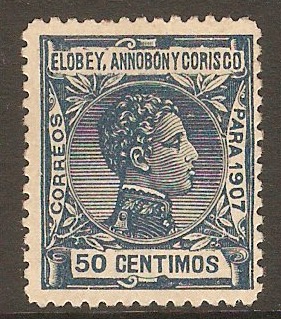 Elobey 1907 50c Blue. SG49.