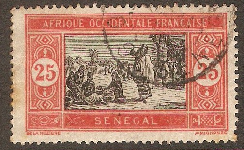 Senegal 1922 25c Black and rose-red. SG93.