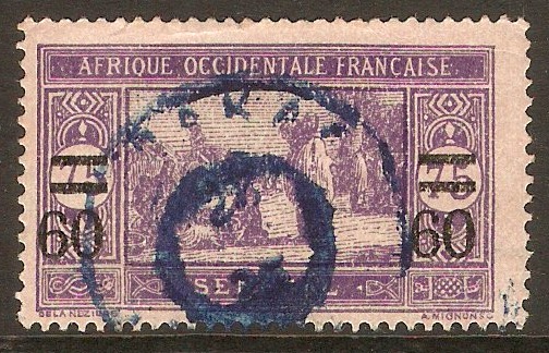 Senegal 1922 60c on 75c Violet on rose. SG98.