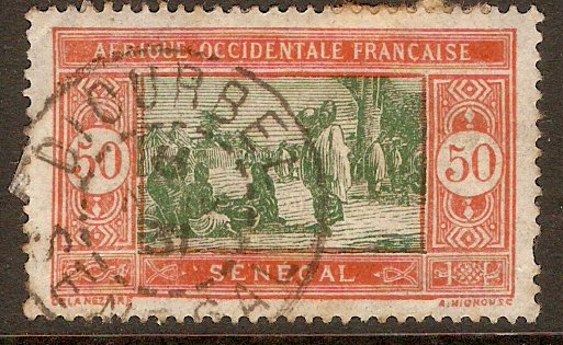 Senegal 1925 50c Green and orange-red. SG120.