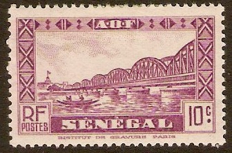 Senegal 1935 10c Bright purple. SG144.