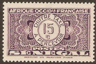 Senegal 1935 15c Postage Due series. SGD196.