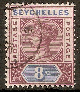 Seychelles 1890 8c Brown-purple and blue. SG11.