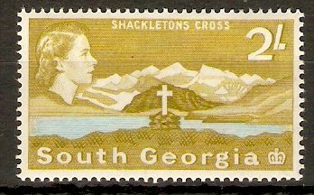 South Georgia 1963 2s Yellow-olive and light blue. SG11.