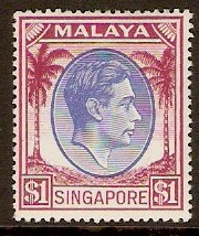 Singapore 1948 $1 Blue and purple. SG28.