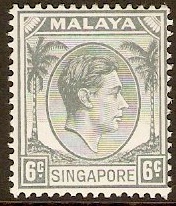 Singapore 1948 6c Grey. SG5.