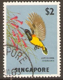 Singapore 1962 $2 Orchids, Fish and Bird Series. SG76.