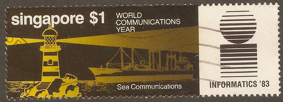 Singapore 1983 $1 World Communication Year series. SG466. - Click Image to Close