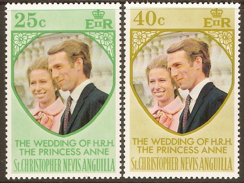 St. Kitts-Nevis 1973 Royal Wedding Set. SG290-SG291.