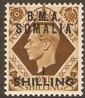 Somalia 1948 1s on 1s Bistre-brown. SGS18.