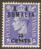 Somalia 1950 25c on 2d Light ultramarine. SGS24.