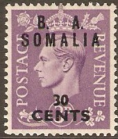 Somalia 1950 30c on 3d Pale violet. SGS25.