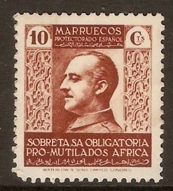 Spanish Morocco 1937 10c Brown - Obligatory Tax series. SG201.