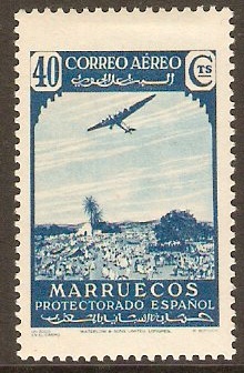 Spanish Morocco 1938 40c Blue - Air series. SG206.