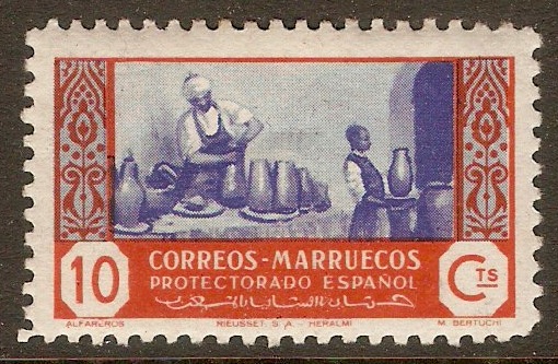 Spanish Morocco 1946 10c Craftsmen series. SG287.