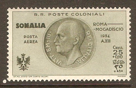 Italian Somaliland 1934 25c + 10c Grey-green. SG199.
