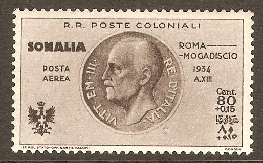 Italian Somaliland 1934 80c + 15c Brown-black. SG202.