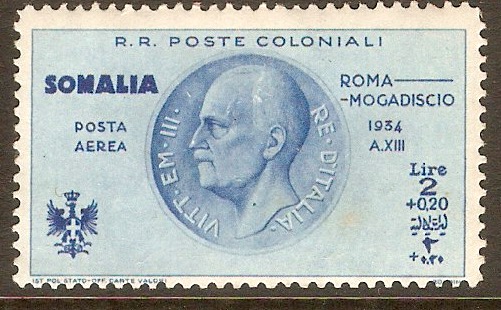 Italian Somaliland 1934 2l + 20c Blue. SG204.