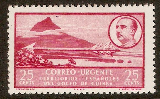 Spanish Guinea 1951 25c Carmine - Express Letter. SGE358.